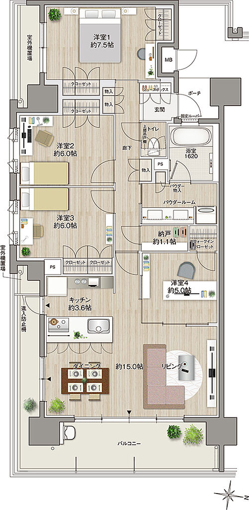 ＭＪＲ浦上ザ・レジデンス 間取り A