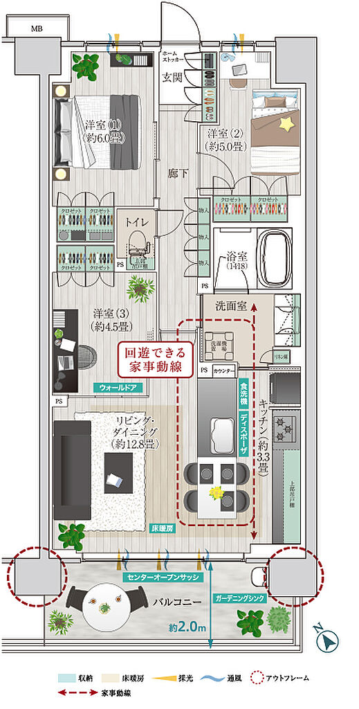 メイツ昭島 間取り C-F