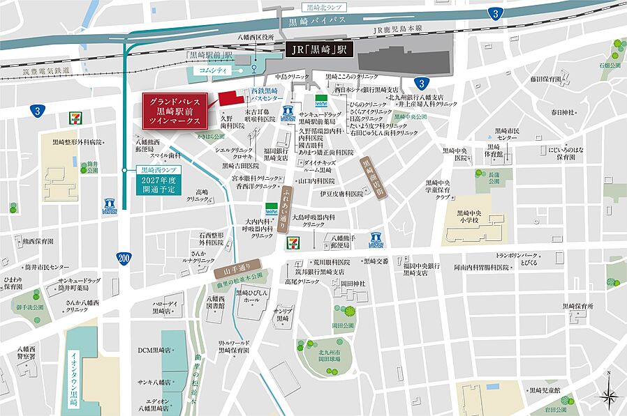 グランドパレス黒崎駅前ツインマークス：案内図