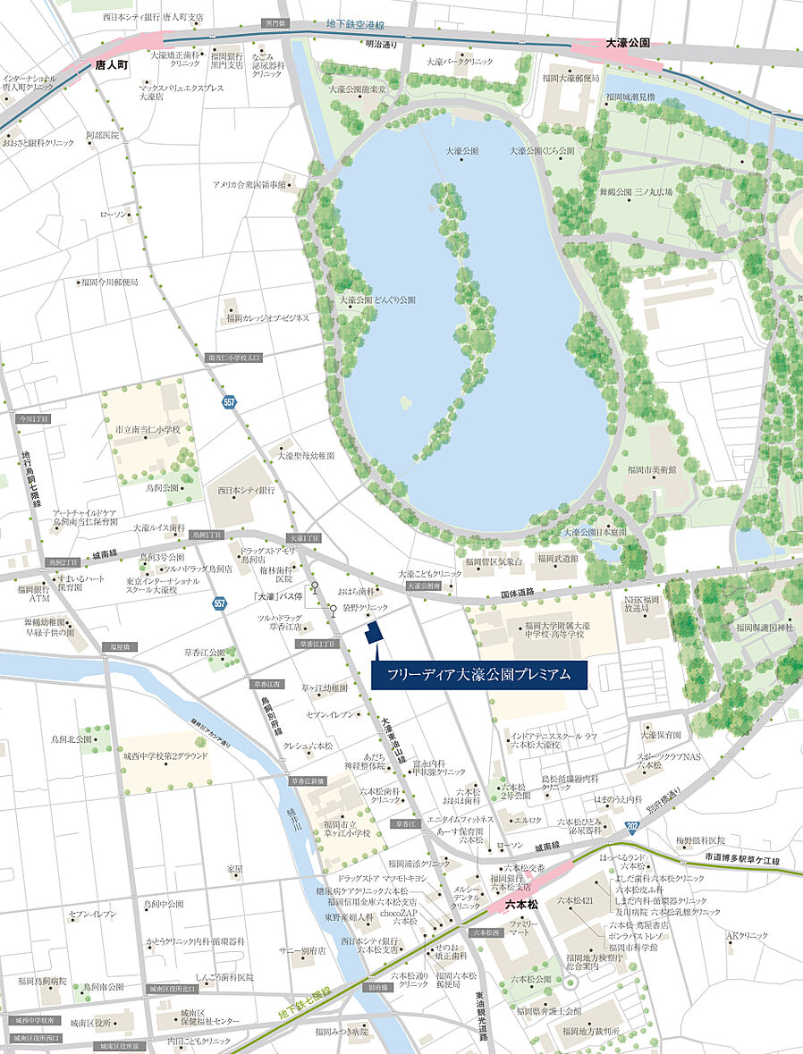 フリーディア大濠公園プレミアム：案内図