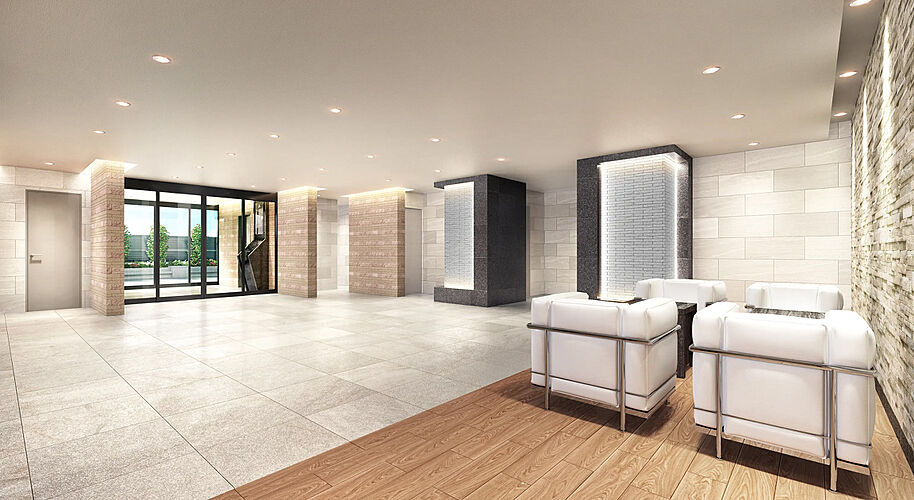 クレアホームズ三国ヶ丘駅前 エントランスホール完成予想図