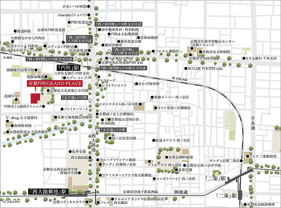 京都円町GRAND PLACE（グランプレイス）：案内図