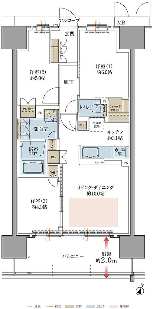 プレティナレジデンス大阪柏原 間取り C