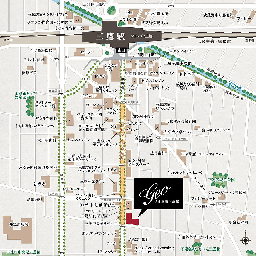 ジオ三鷹下連雀：案内図