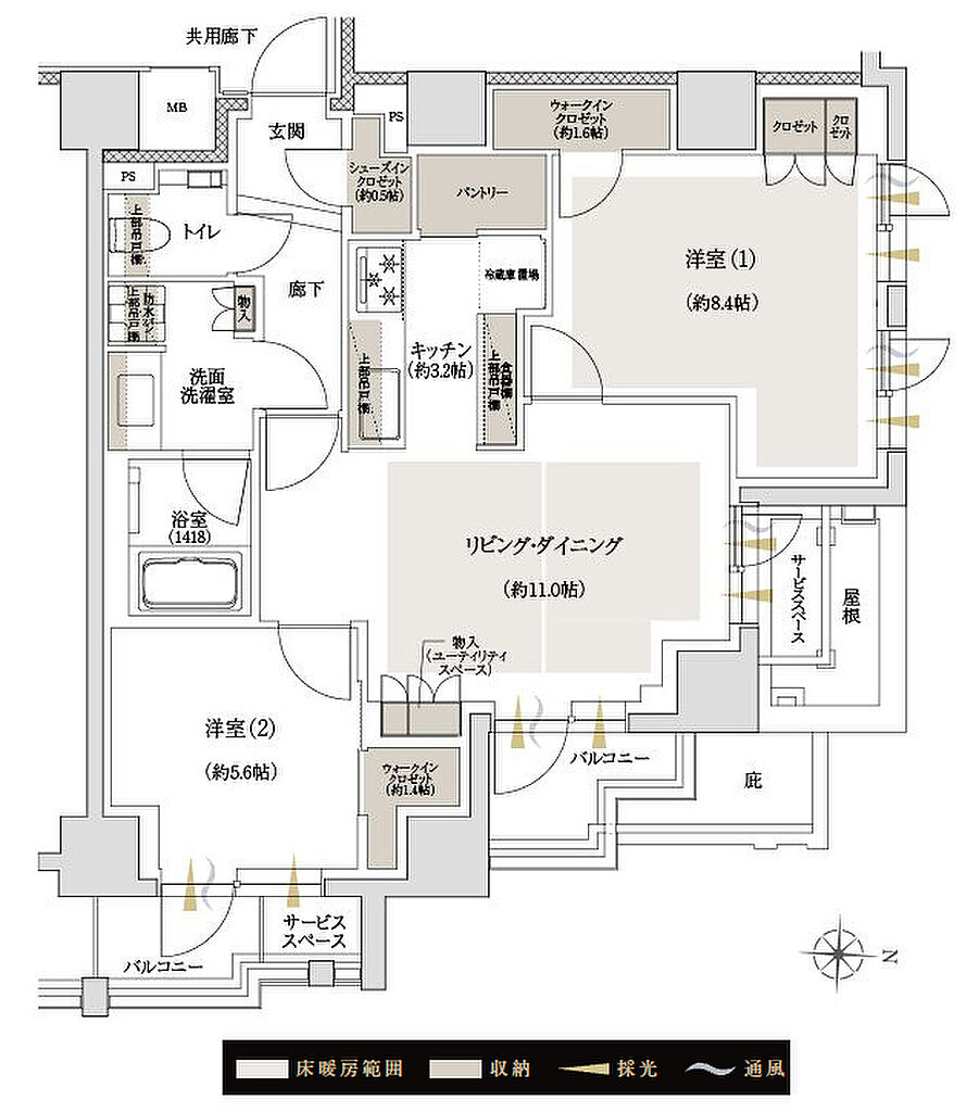 ジオ飯田橋 間取り F
