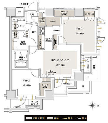 ジオ飯田橋 間取り F