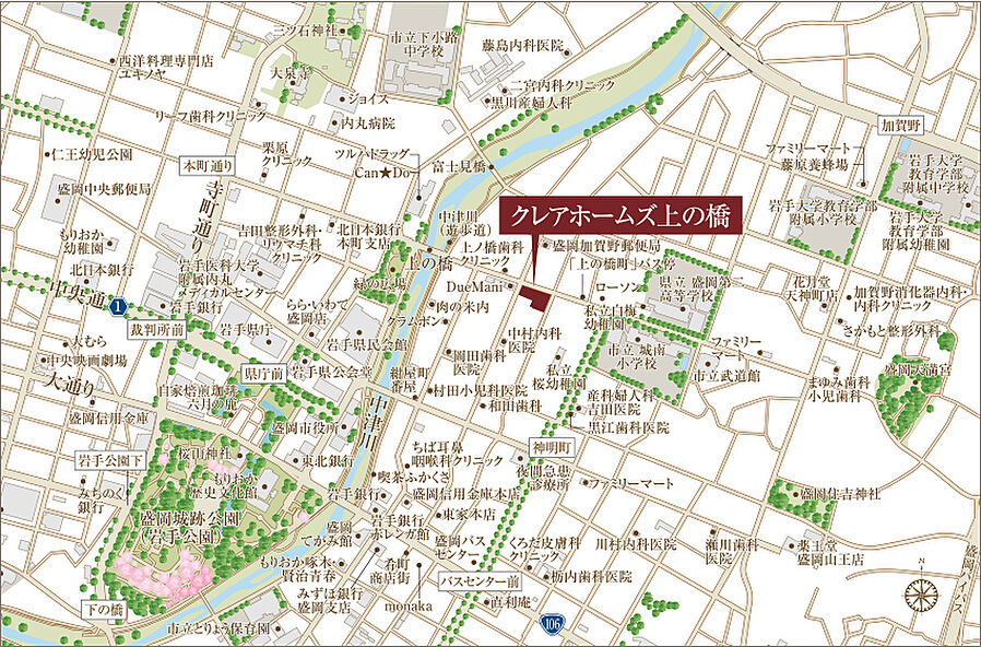 クレアホームズ上の橋：案内図