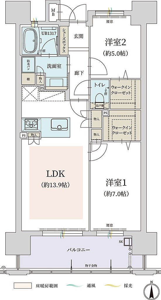 オーヴィジョン香椎浜ザ・シティ 間取り 【B棟】H