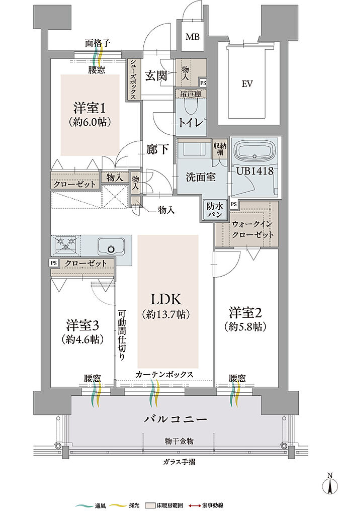 オーヴィジョン新下関プレステージ 間取り 【先着順】E