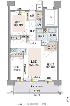オーヴィジョン新下関プレステージ 間取り 【先着順】E