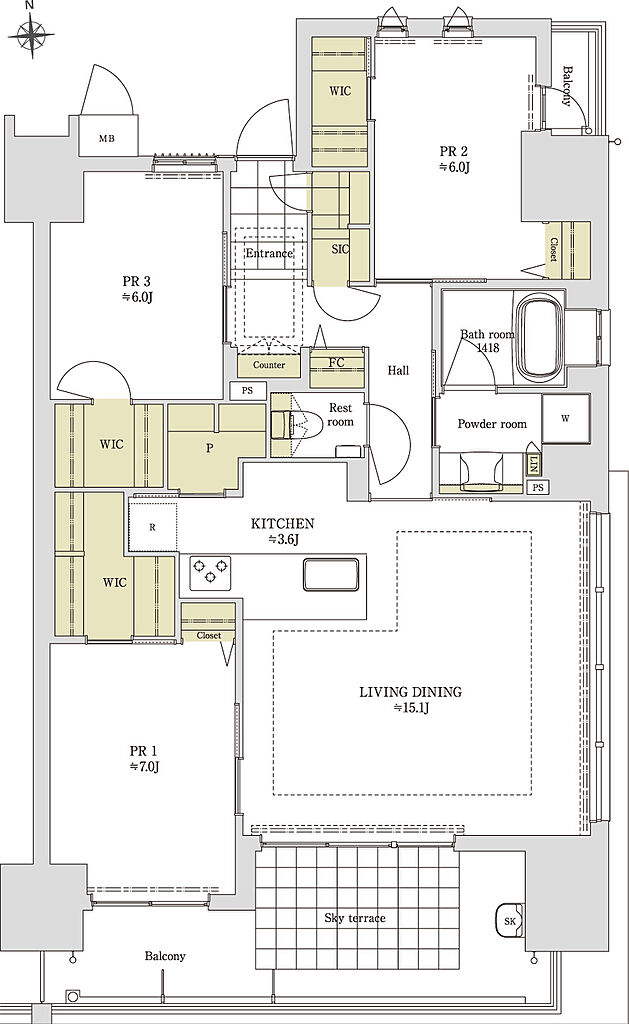 ロイヤルガーデン高松駅南弐番館 間取り D
