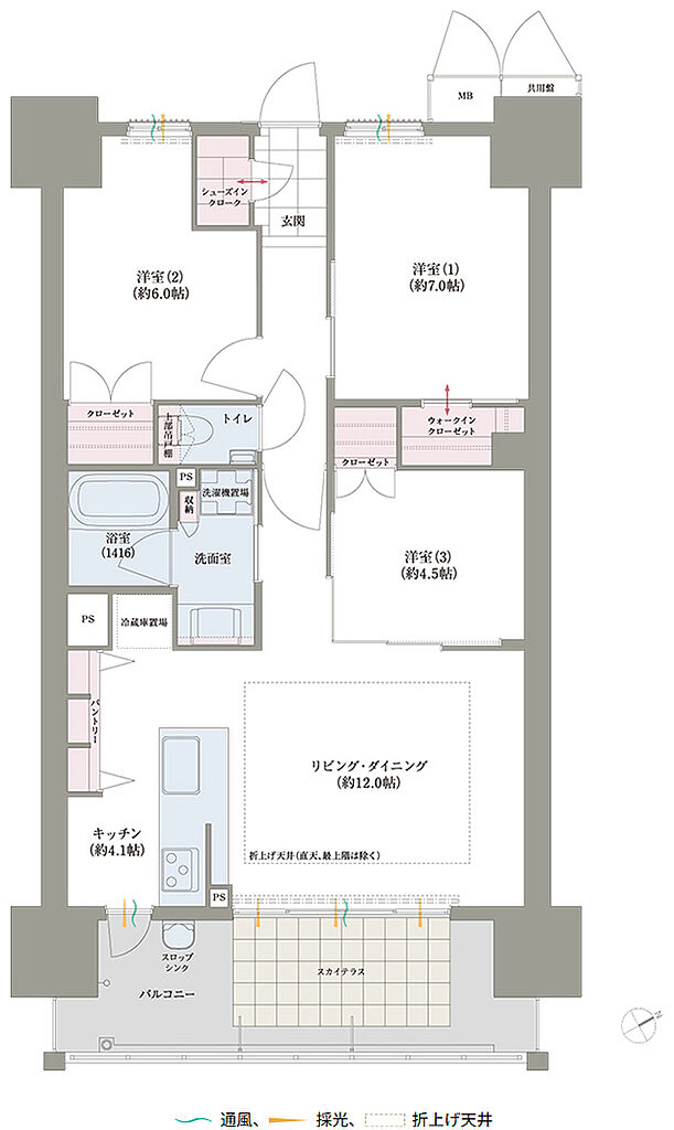 ロイヤルガーデン吉野本町ザ・レジデンス 間取り 74-E