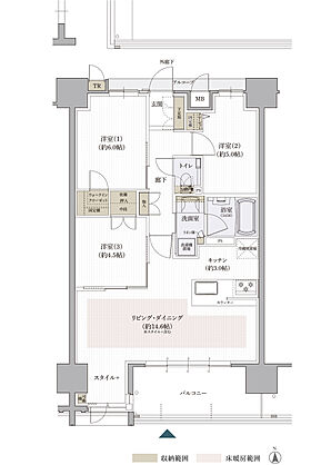 クレアホームズ松山南堀端ザ・プレミアム 間取り F【MENU PLAN2】