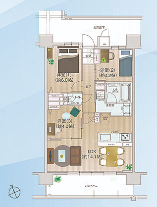 エスリード八尾駅前ザ・レジデンス 間取り C1