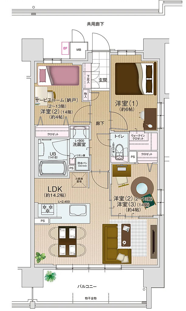 エスリード住吉大社駅レジデンス 間取り C