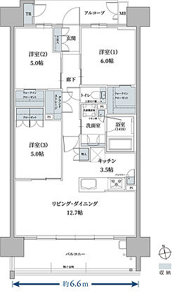 プレイズ豊田若宮 Tプレミアム 間取り B