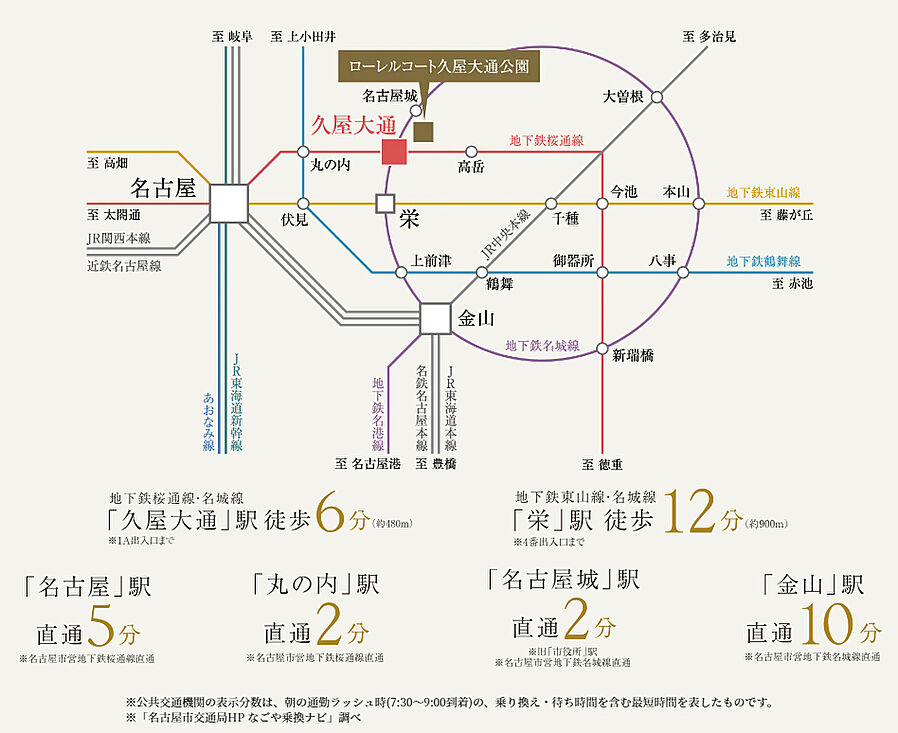 ローレルコート久屋大通公園：交通図