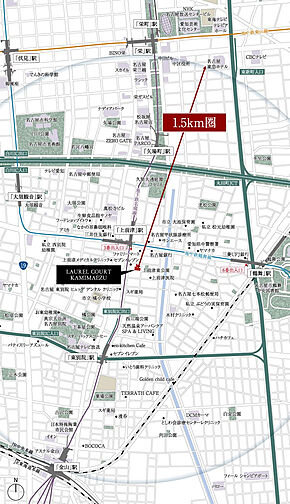 ローレルコート上前津 現地案内図