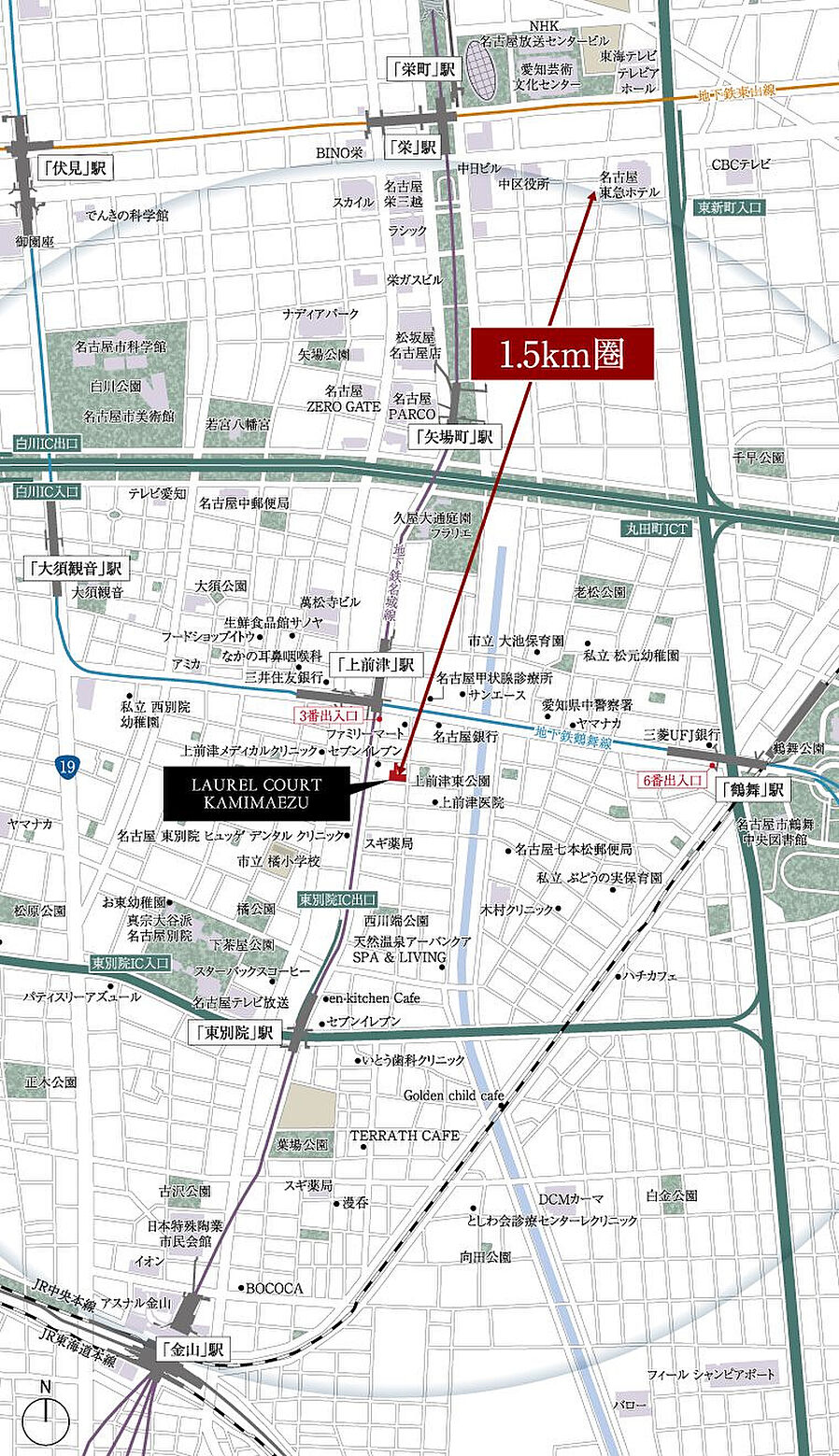 ローレルコート上前津：案内図