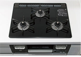 ヴェルディ・ステーションテラス出雲 ガラストップ3つ口ガステーブル