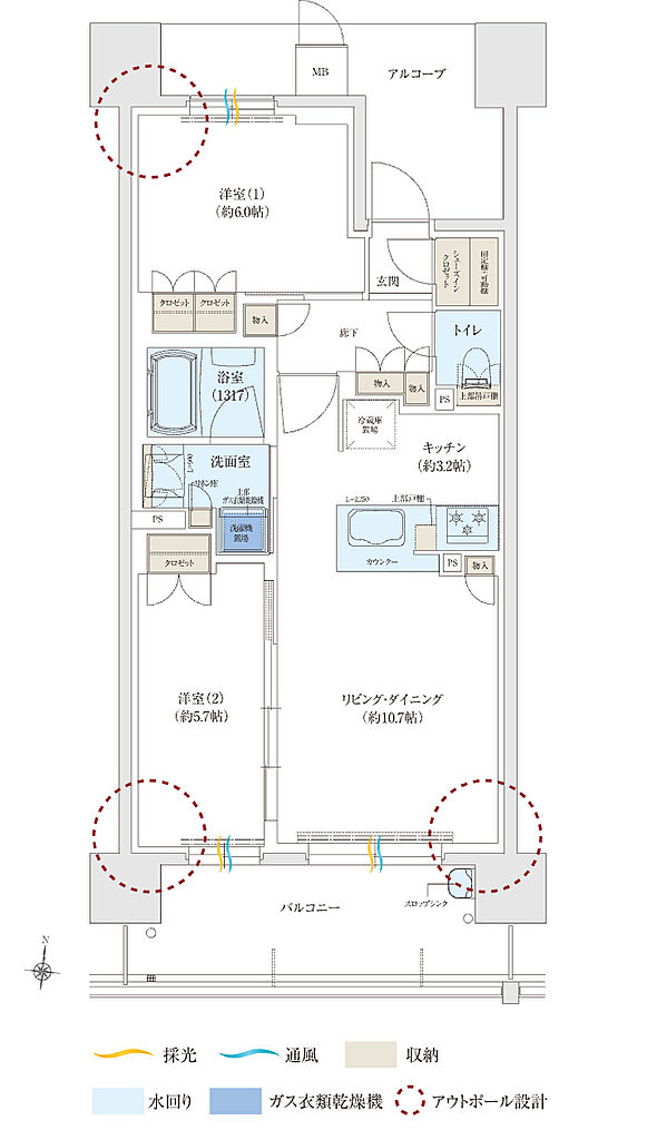 （仮称）明石「西新町」駅前邸宅プロジェクト 間取り B