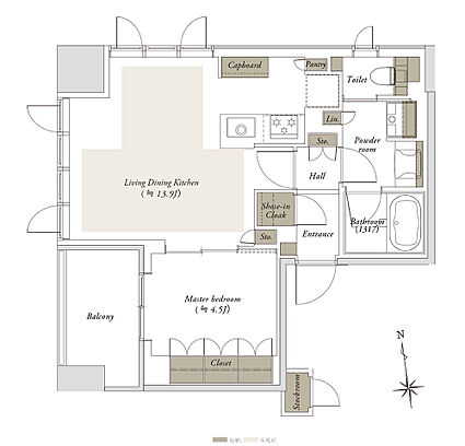 タワー・ザ・ファースト栄三丁目 間取り E