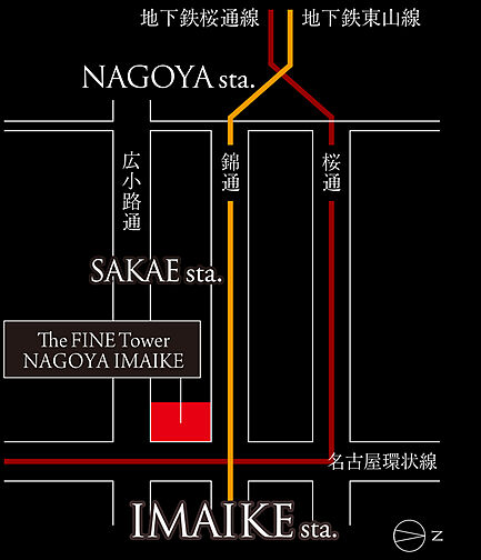 ザ・ファインタワー名古屋今池 アクセス図