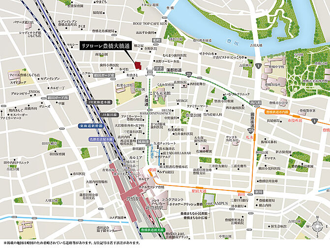 リフローレ豊橋大橋通 現地案内図