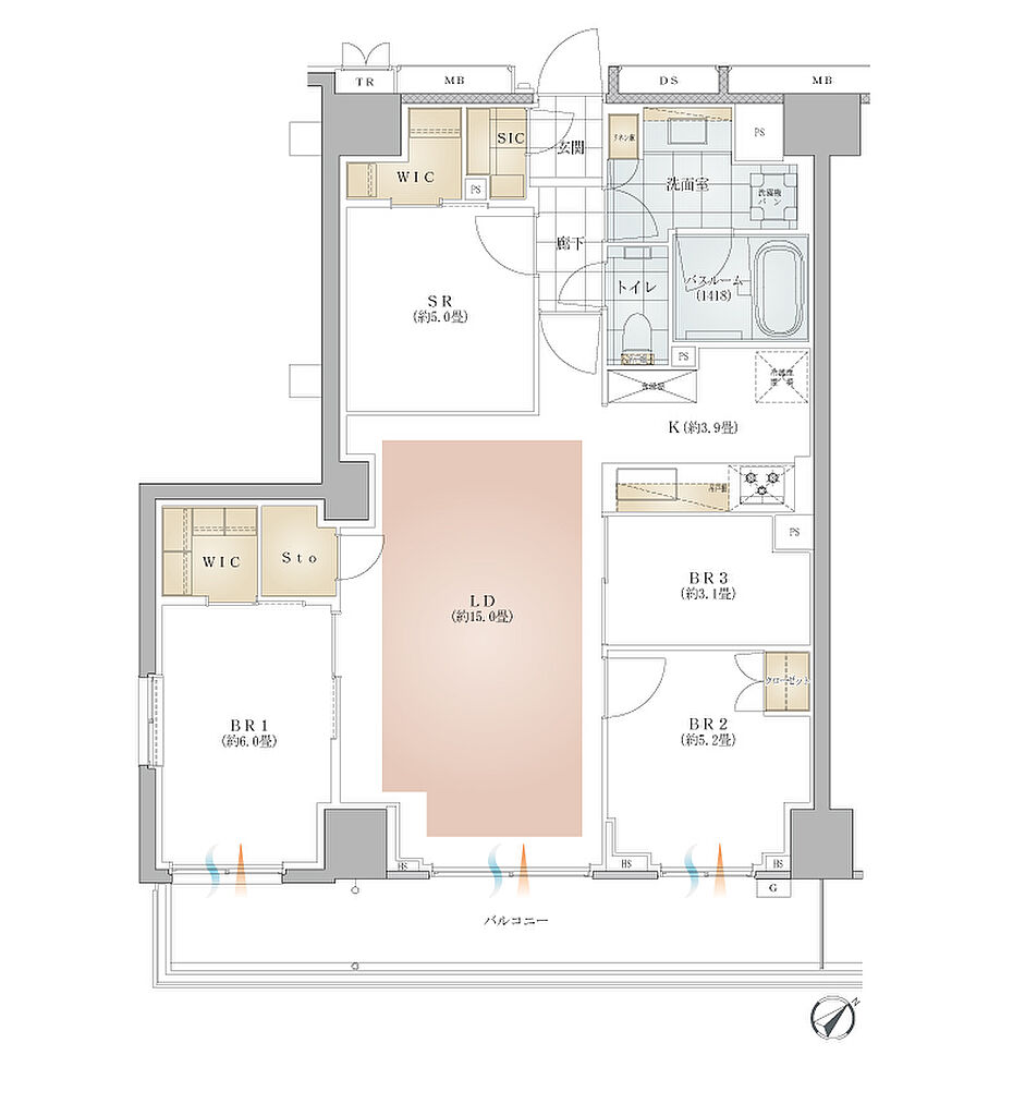 イノバス不動前 間取り AA2