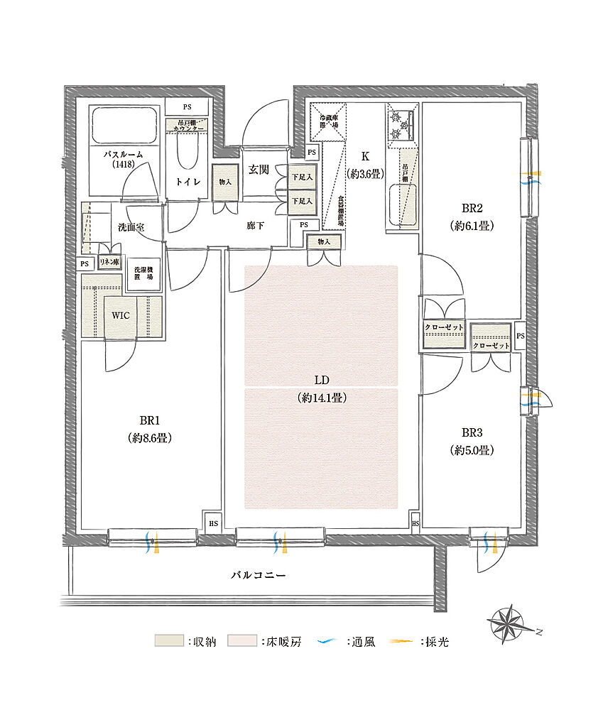 イノバス代々木 間取り E