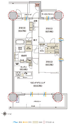 グランカサーレ京都西京極 間取り H