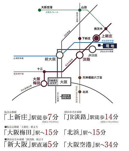 カサーレ上新庄ブライトマークス アクセス図