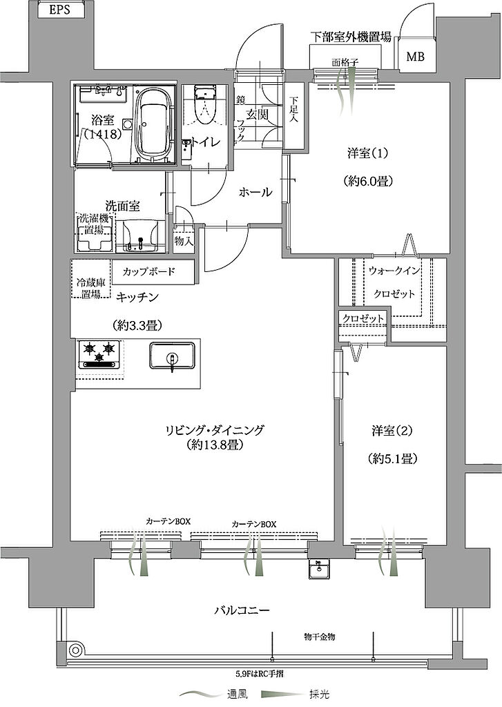 エンクレストガーデン福岡 間取り B3【menu】
