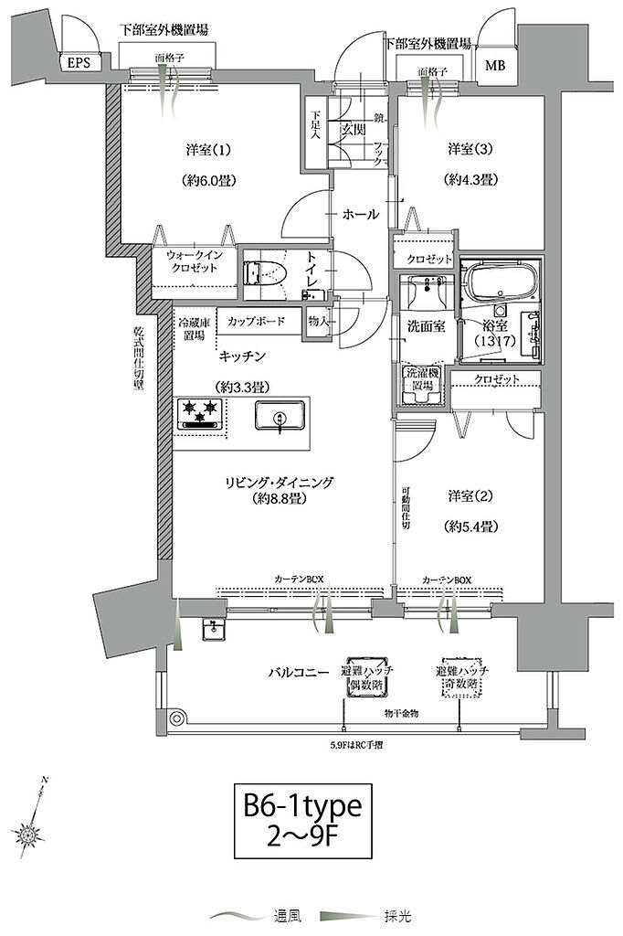 エンクレストガーデン福岡 間取り B6-1