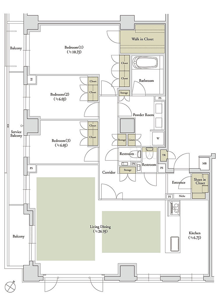 ザ・サンメゾン南山 間取り H【MENU1】