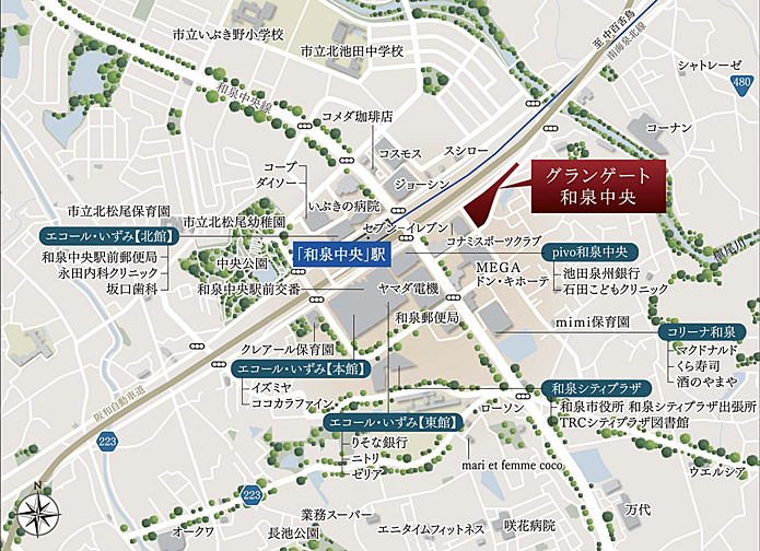 グランゲート和泉中央 現地案内図