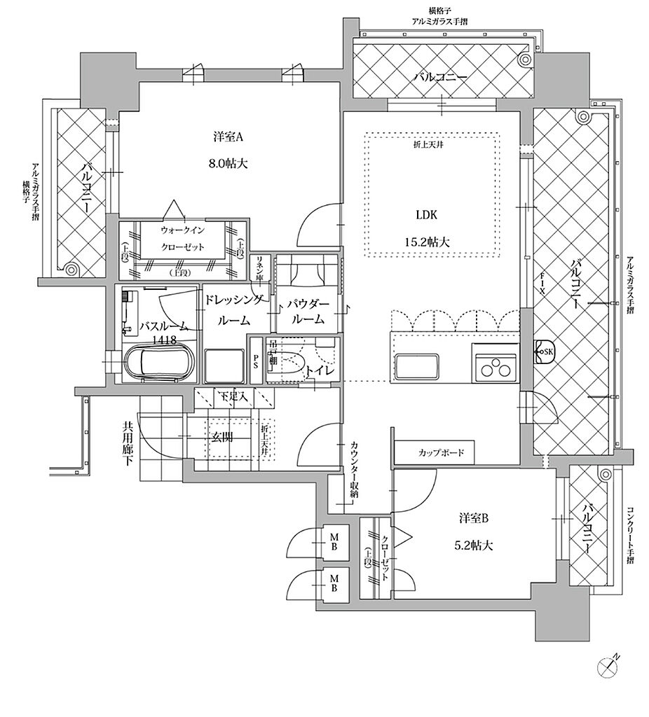サングレート博多グランシティ エグゼ 間取り L