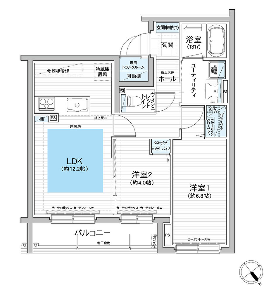 グランファーレ南郷13丁目駅前 間取り E