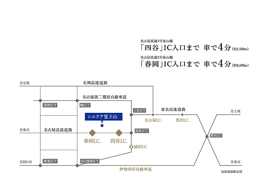 シエリア覚王山：交通図