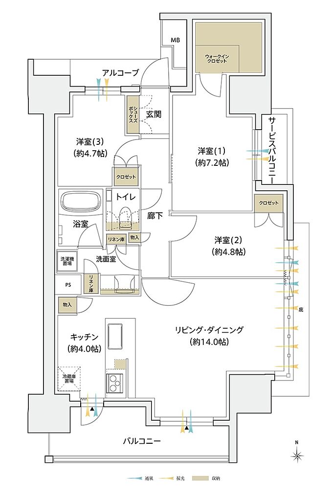 シエリア大阪谷町 間取り E