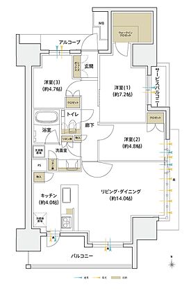 シエリア大阪谷町 間取り E