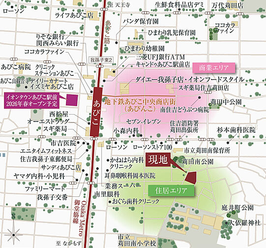 エステムコート御堂筋あびこIIフェアリー 現地案内図