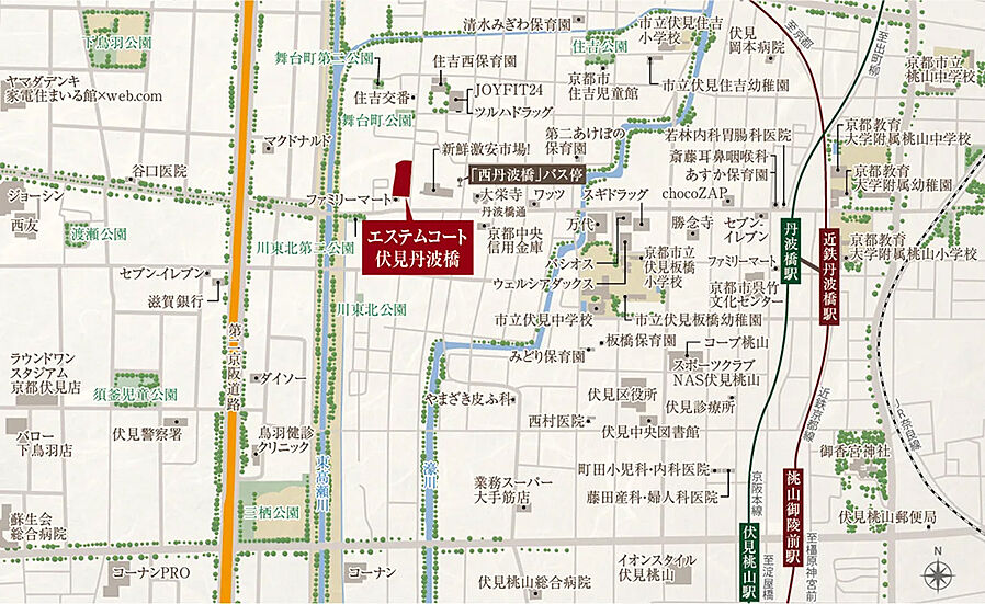 エステムコート伏見丹波橋：案内図