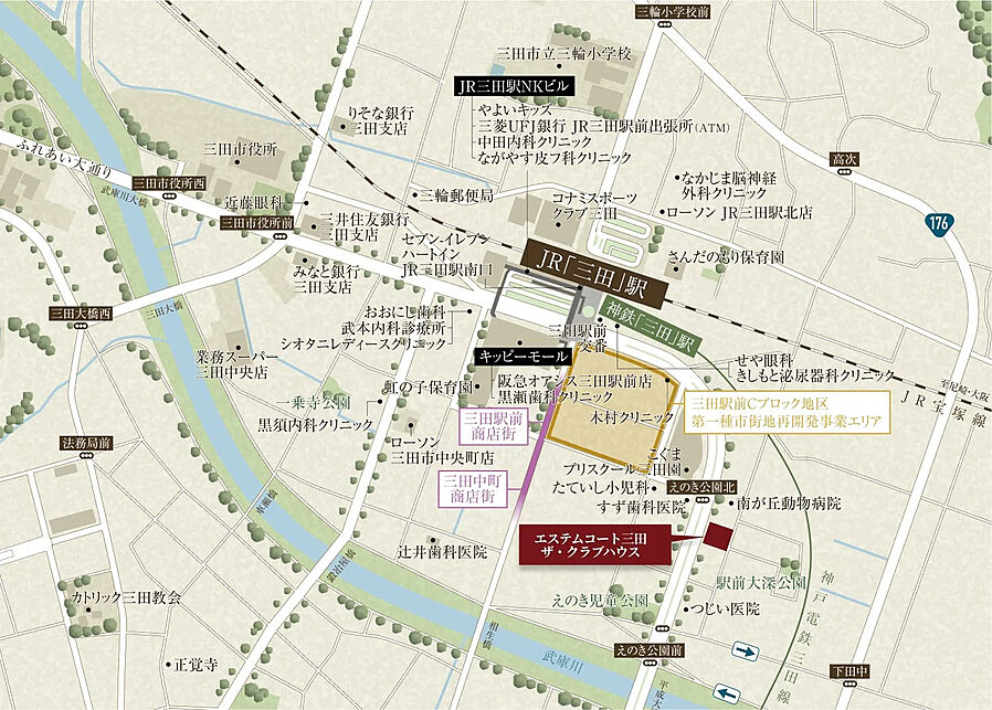 エステムコート三田 ザ・クラブハウス：案内図