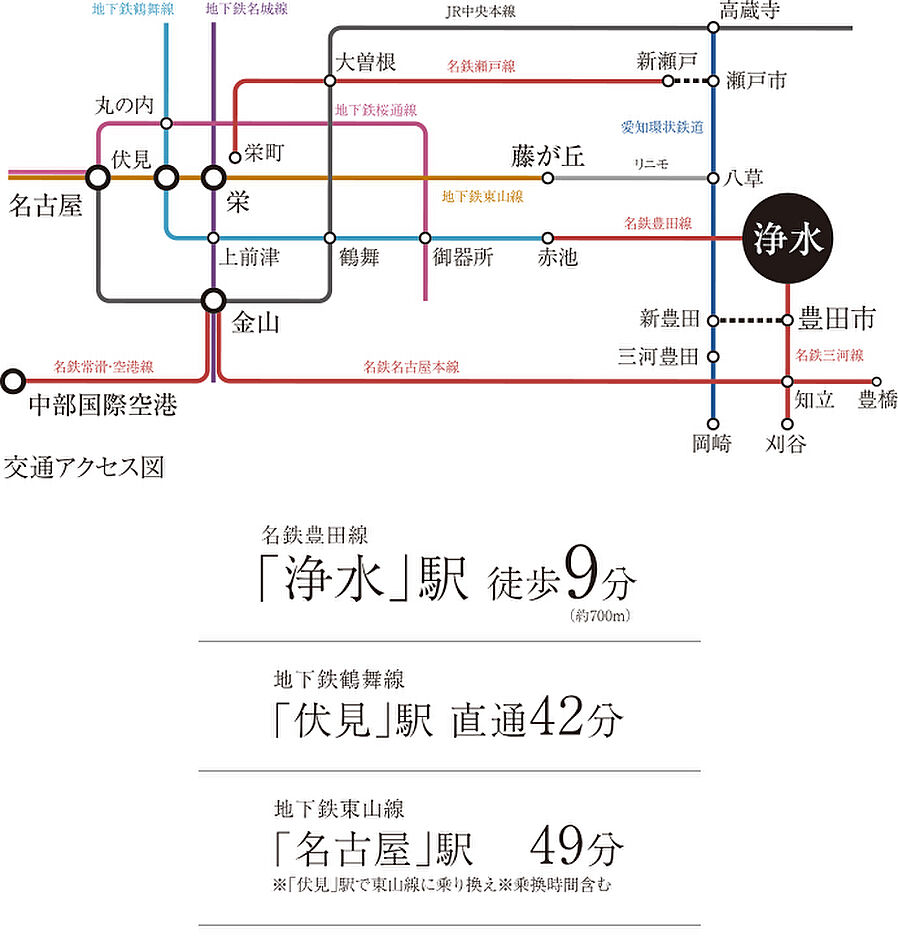 Tステージ豊田浄水arc.：交通図