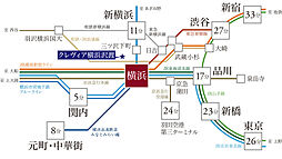 クレヴィア横浜沢渡 アクセス図