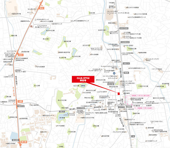 クラブスタイル神松寺 現地案内図
