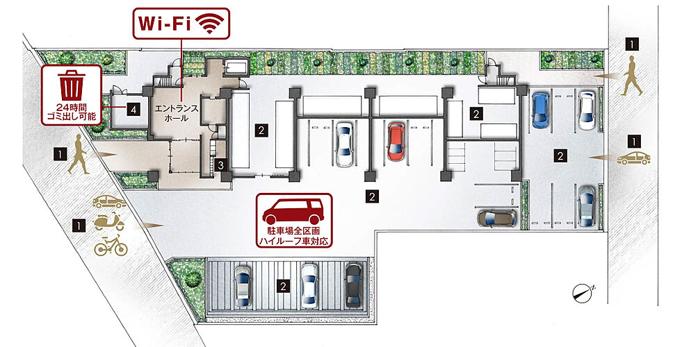グランアッシュ住吉万代東REVE 敷地配置図