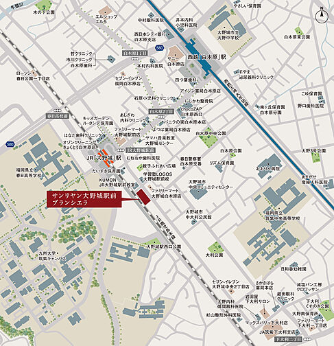サンリヤン大野城駅前ブランシエラ 現地案内図