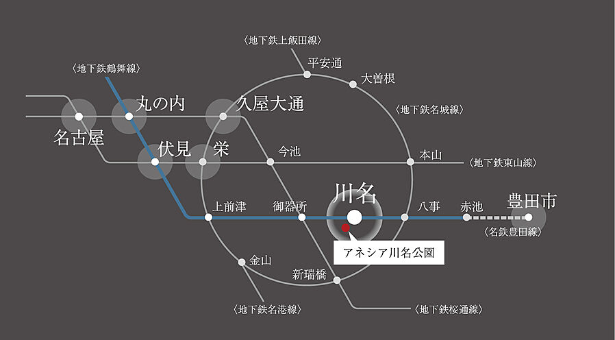アネシア川名公園：交通図